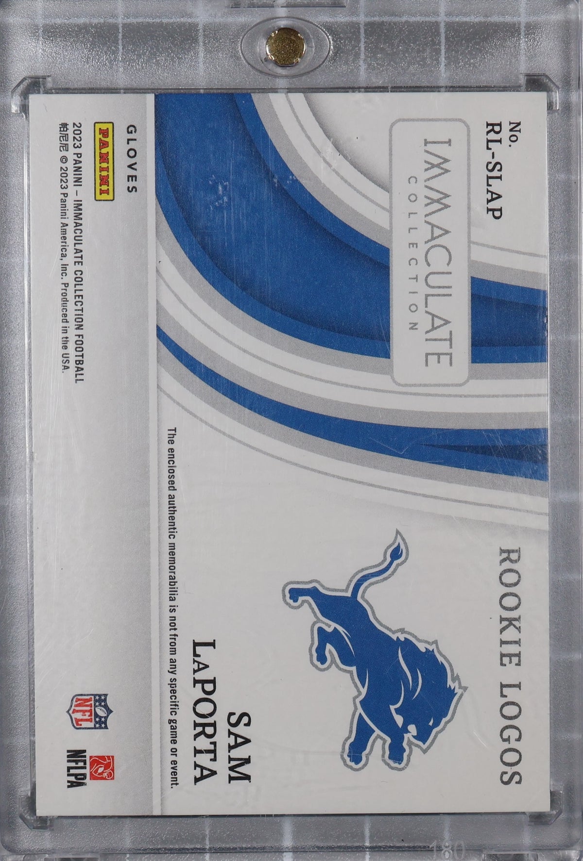 2023 Panini Immaculate Collection #RL-SLAP Sam LaPorta Rookie Gloves #/5