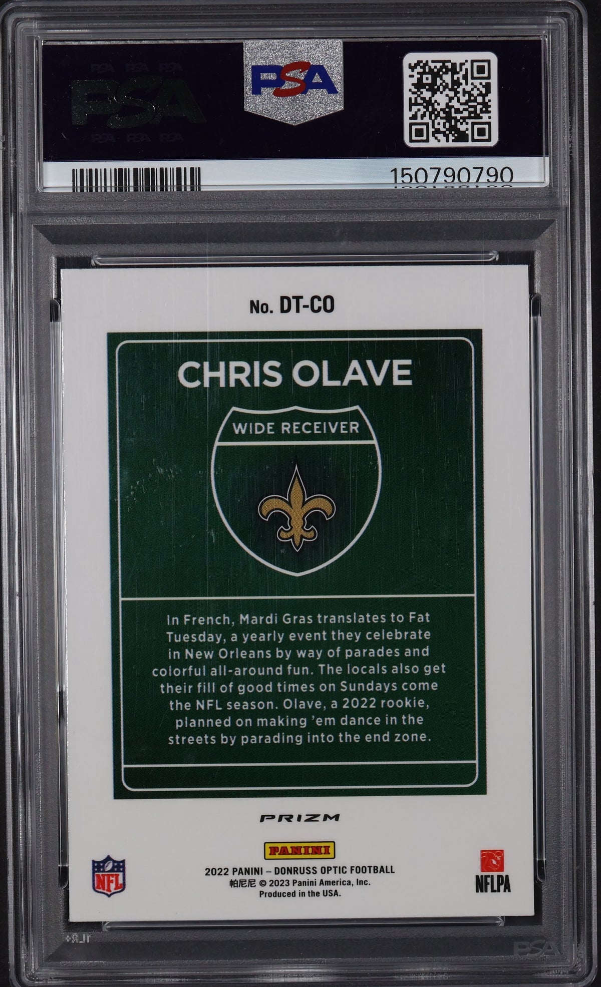 2022 Donruss #DT-CO Chris Olave Downtown! PSA 9