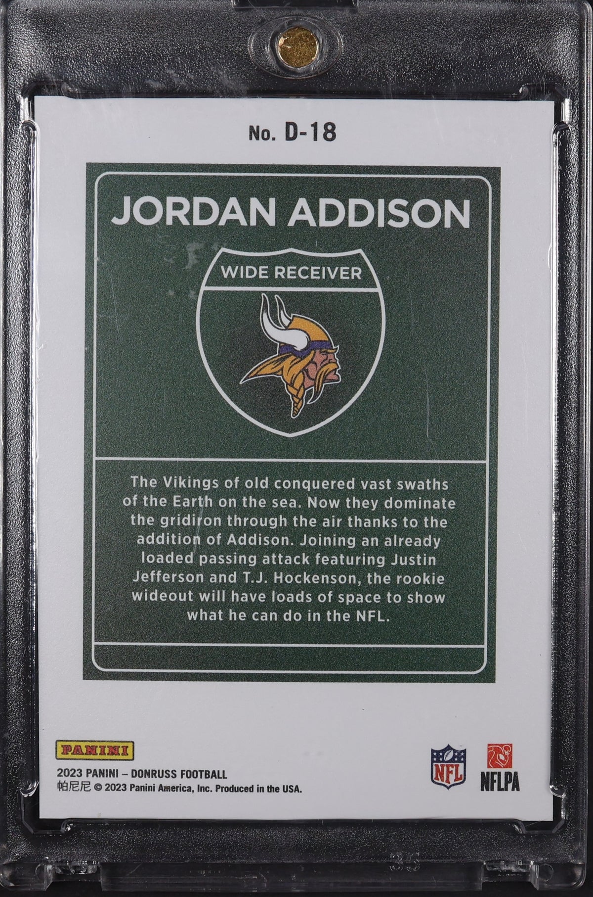 2023 Donruss #D-18 Jordan Addison Downtown!