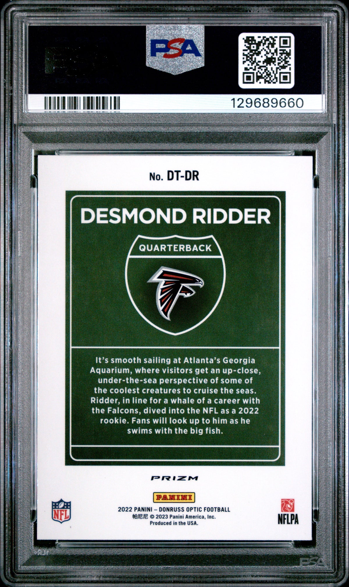 2022 Panini Donruss Optic Downtown #DTDR Desmond Ridder Downtown PSA 9