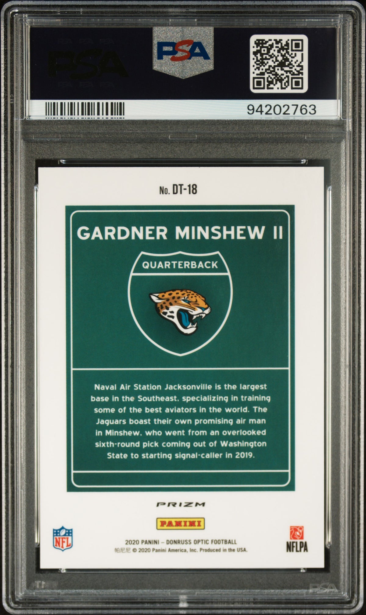 2020 Panini Donruss Optic Downtown #DT18 Gardner Minshew Ii Downtown PSA 10