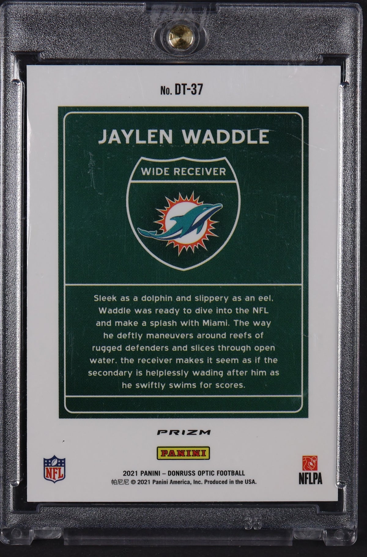 2021 Donruss Optic #DT-37 Jaylen Waddle Downtown!