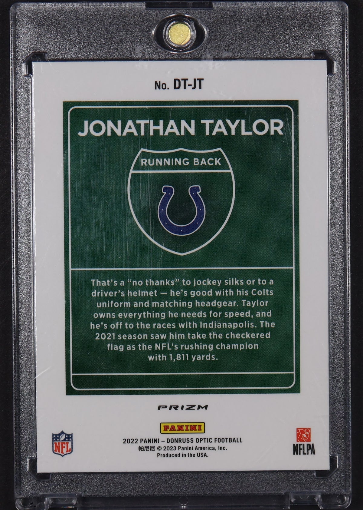 2022 Donruss Optic #DT-JT Jonathan Taylor Downtown