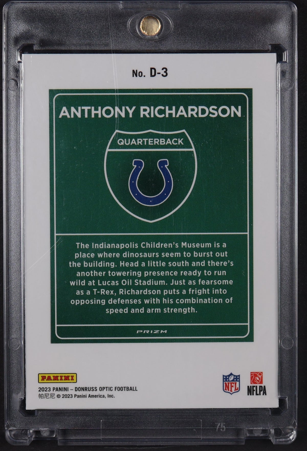 2023 Donruss Optic #D-3 Anthony Richardson Downtown