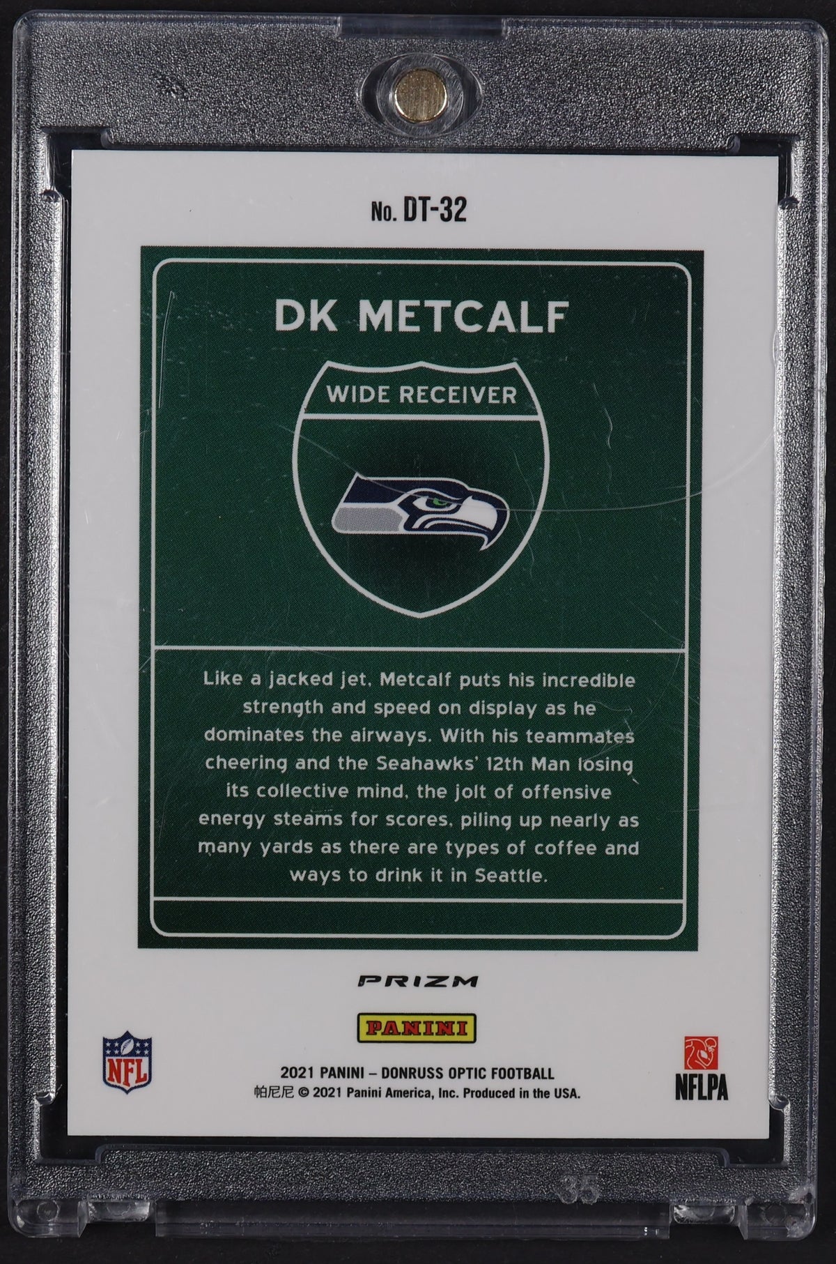 2021 Donruss Optic #DT-32 DK Metcalf Downtown!