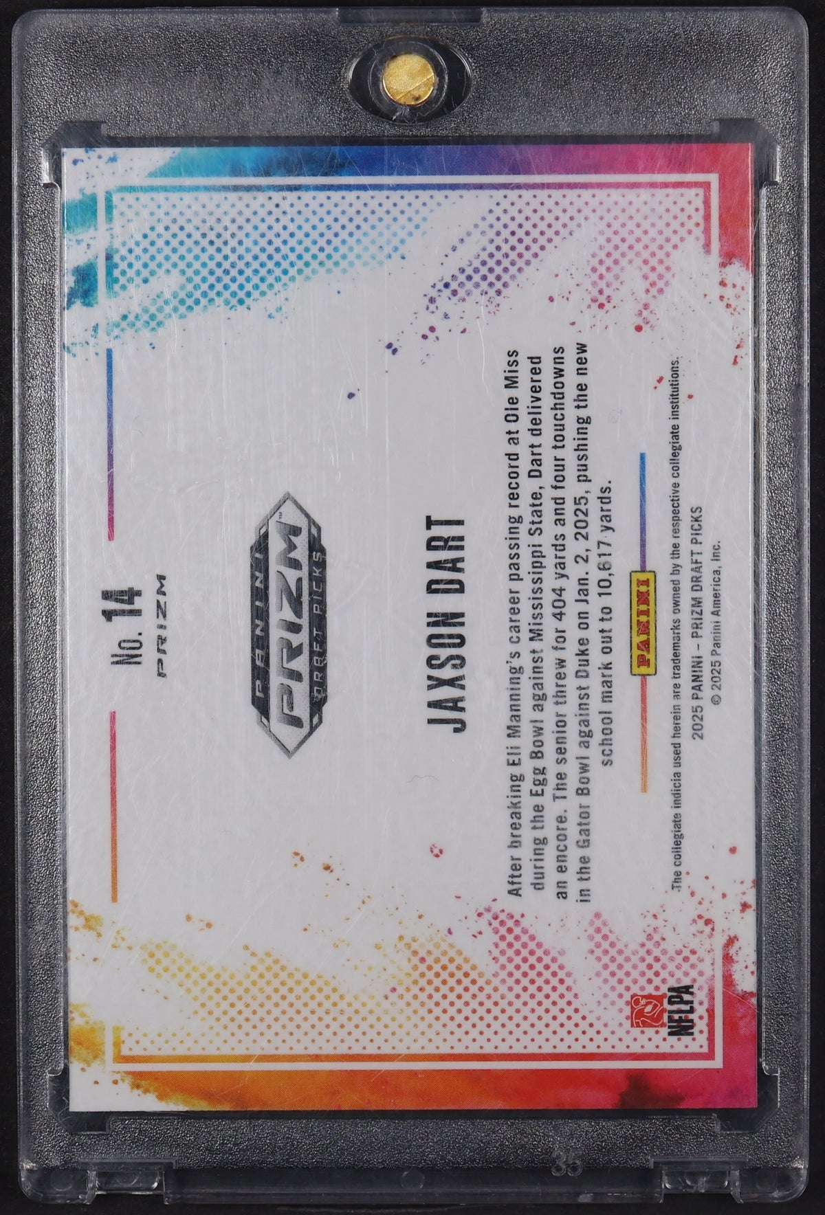 2025 Panini Prizm Draft Picks #14 Jaxson Dart Black Color Blast