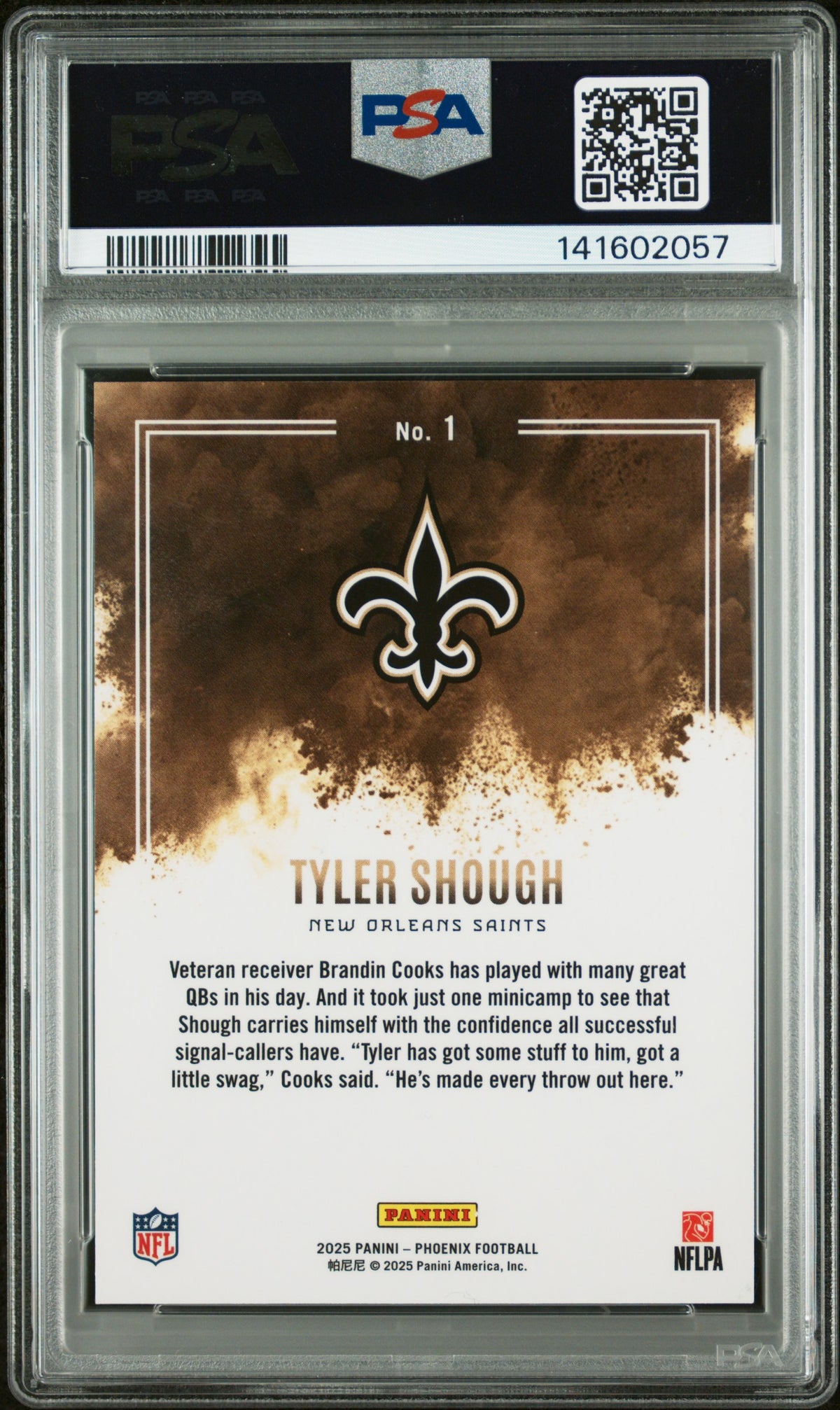 2025 Panini Phoenix Color Blast #1 Tyler Shough PSA 9