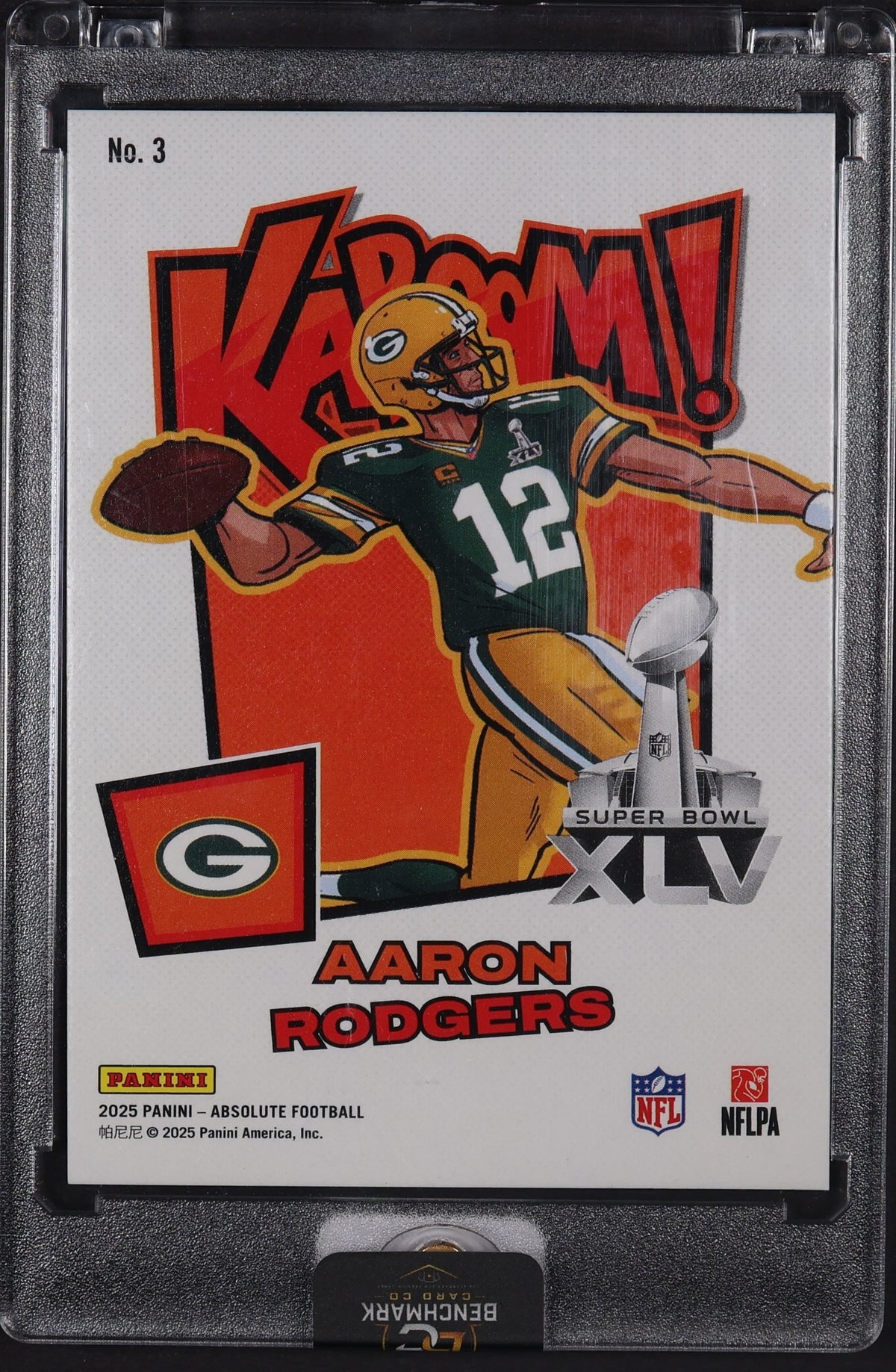 2025 Panini Absolute #3 Aaron Rodgers Kaboom! Super Bowl Horizontal