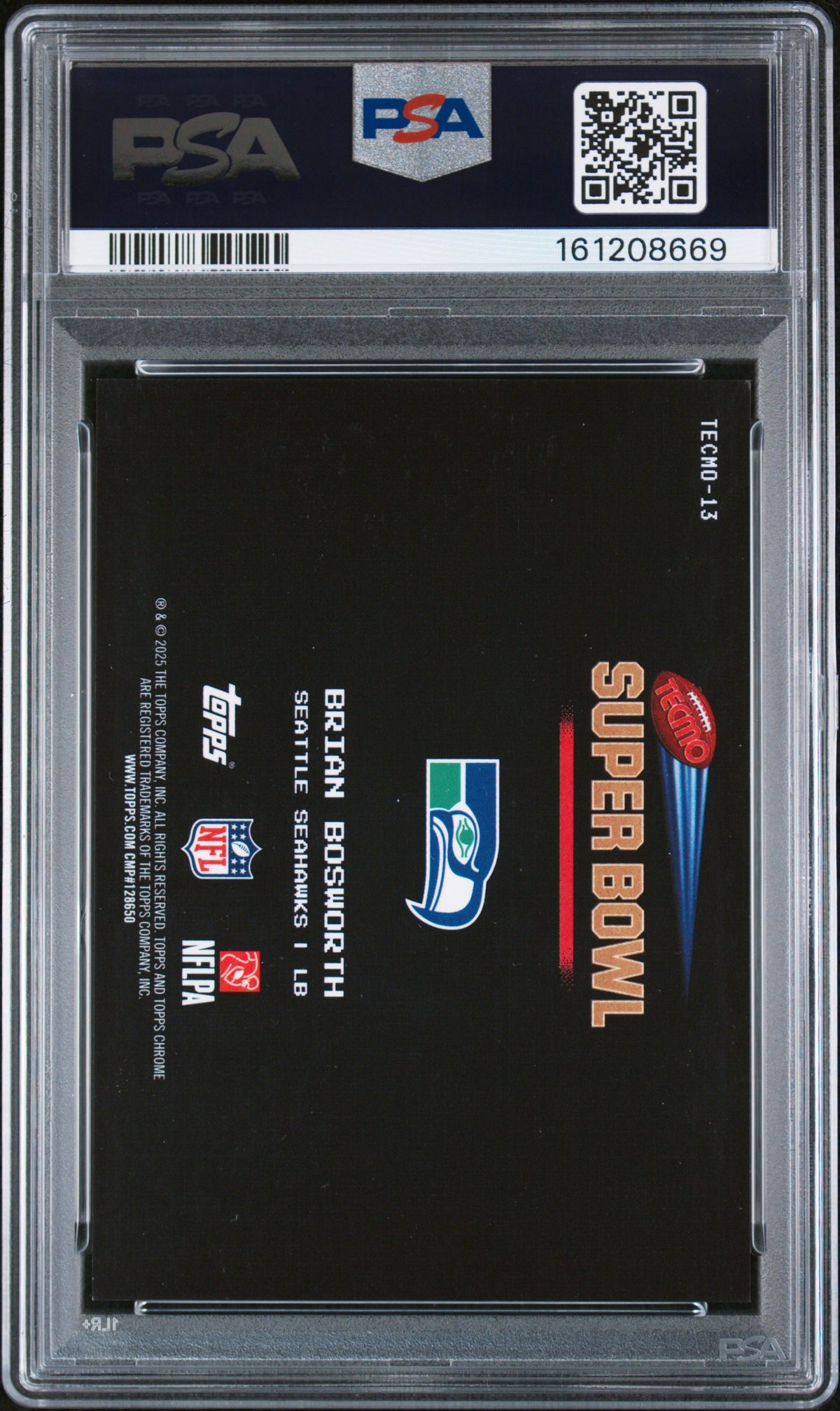 2025 Topps Chrome Tecmo #13 Brian Bosworth PSA 9