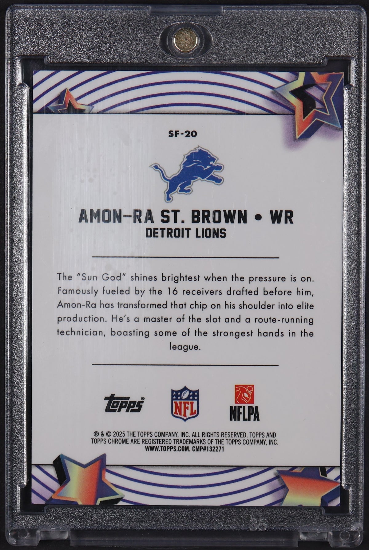 2025 Topps Chrome Cosmic #SF-20 Amon-Ra St. Brown Starfractor Pink #/1
