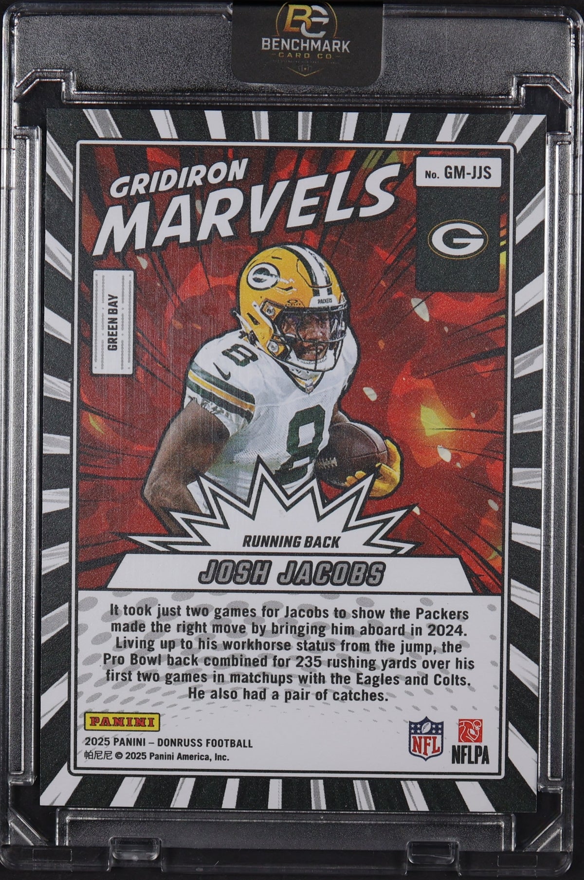 2025 Donruss #GM-JJS Josh Jacobs Gridiron Marvels