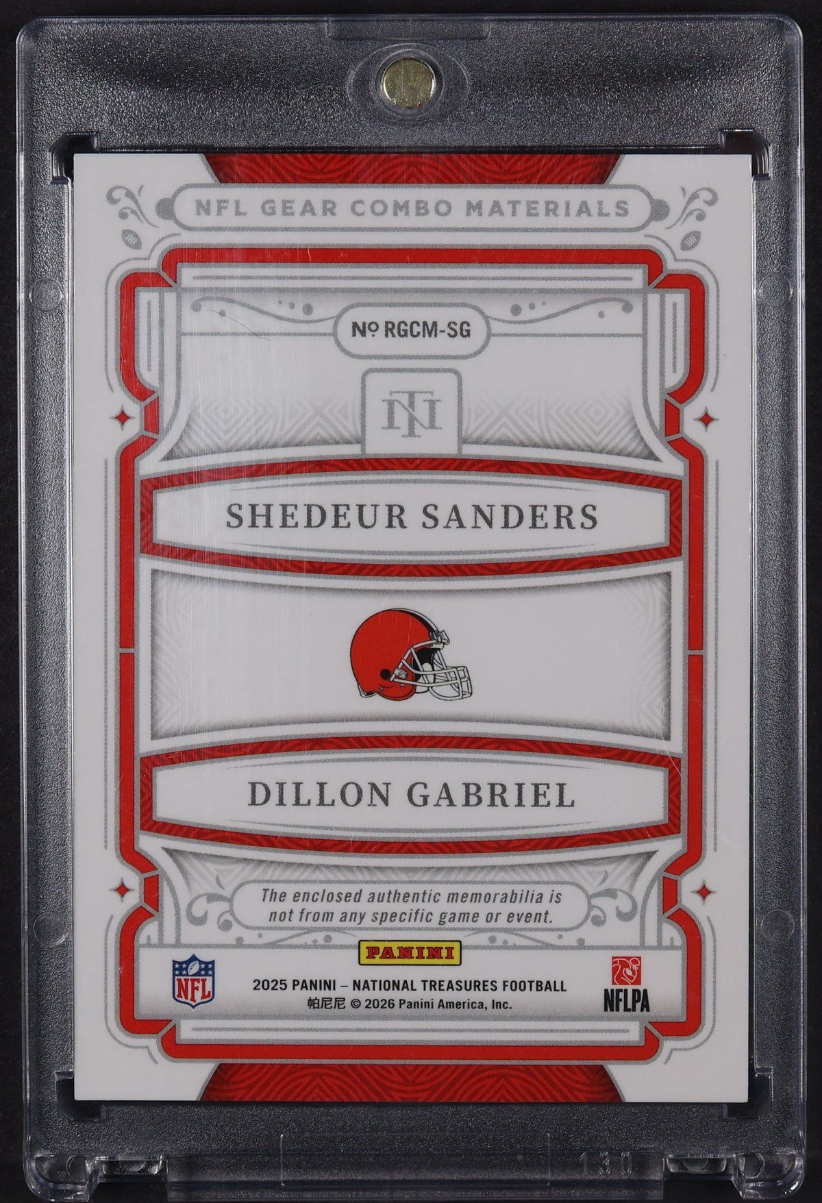 2025 National Treasures #RGCM-SG Sanders / Gabriel Rookie Laundry Brand Logo #/1