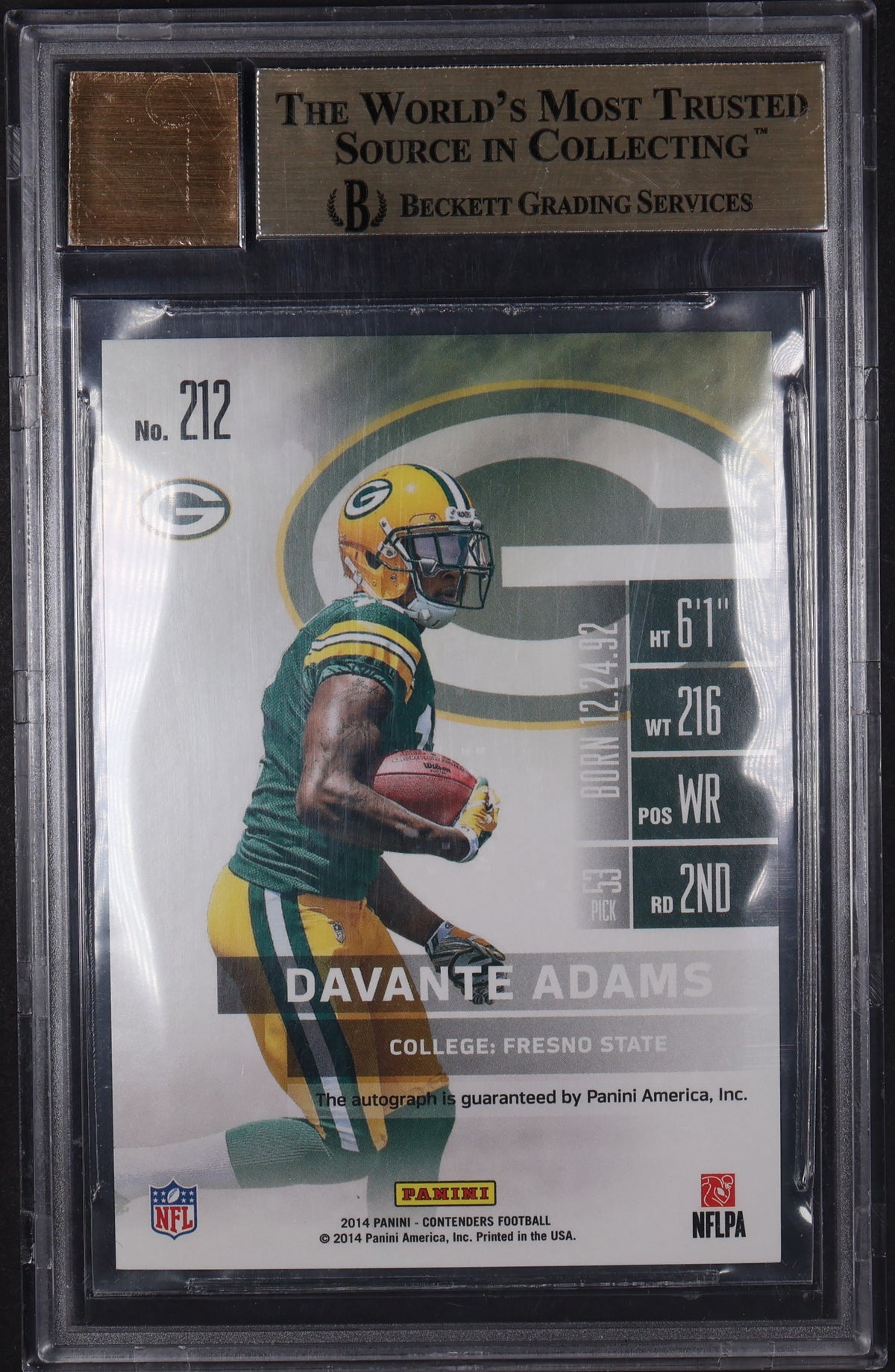2014 Panini Contenders #212 Davante Adams Cracked Ice Ticket BGS 9.5 #/22