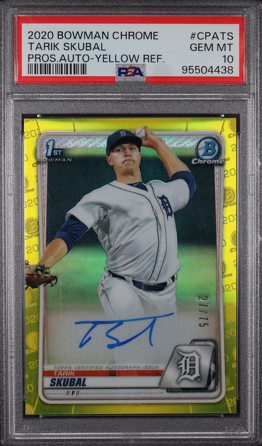 2020 Bowman #CPA-TS Tarik Skubal Chrome Prospect Auto Gold Refractor PSA 10 #/50