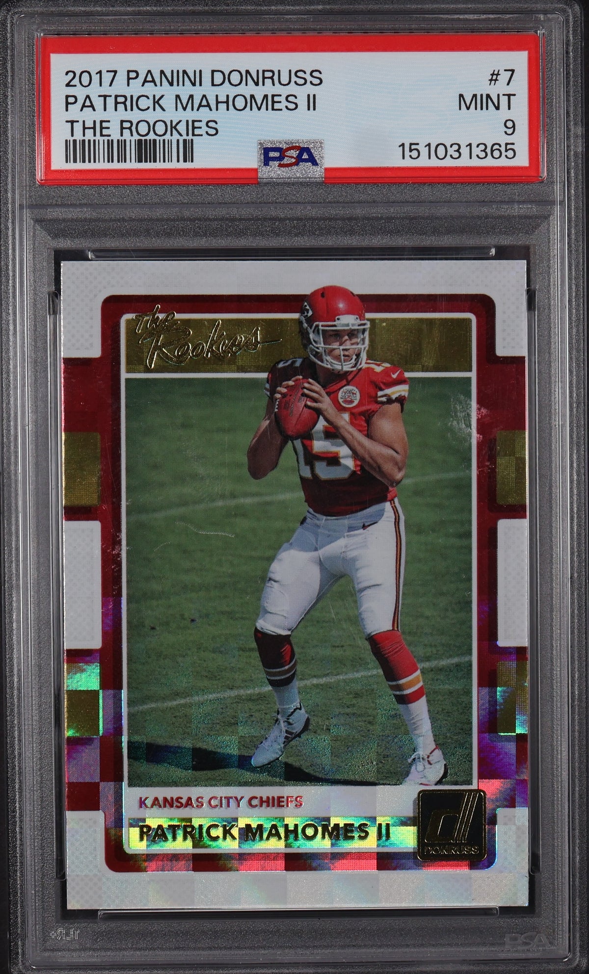 2017 Donruss #7 Patrick Mahomes II The Rookies PSA 9