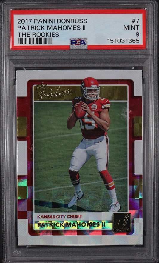 2017 Donruss #7 Patrick Mahomes II The Rookies PSA 9