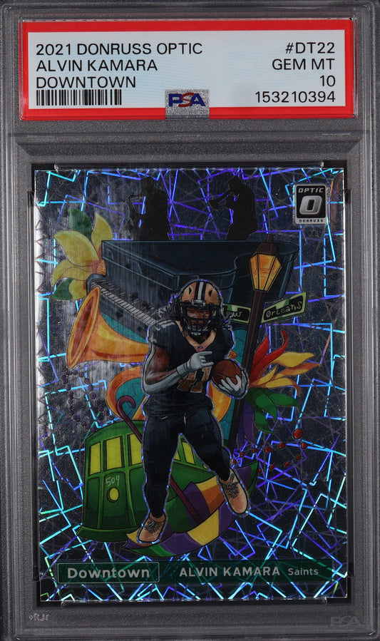 2021 Donruss Optic #DT-22 Alvin Kamara Downtown! PSA 10