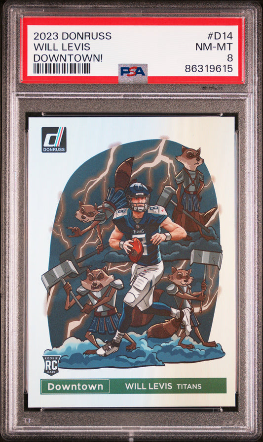 2023 Panini Donruss Downtown! #D14 Will Levis PSA 8