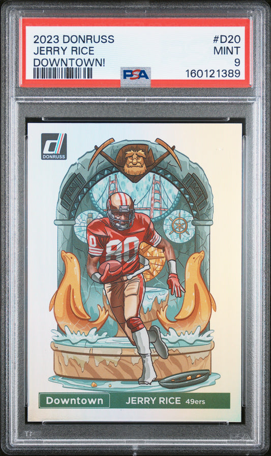 2023 Panini Donruss Downtown! #D20 Jerry Rice Downtown! PSA 9