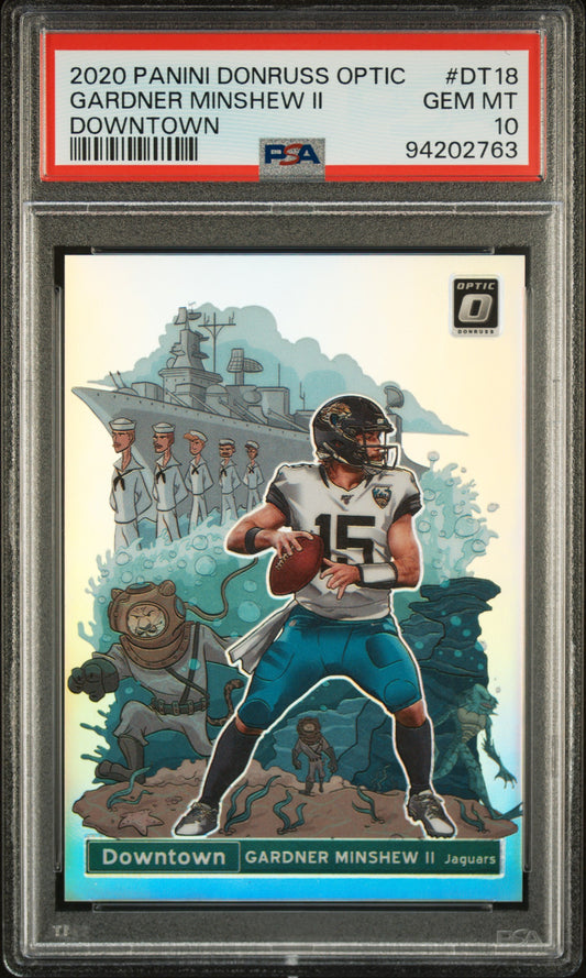 2020 Panini Donruss Optic Downtown #DT18 Gardner Minshew Ii Downtown PSA 10