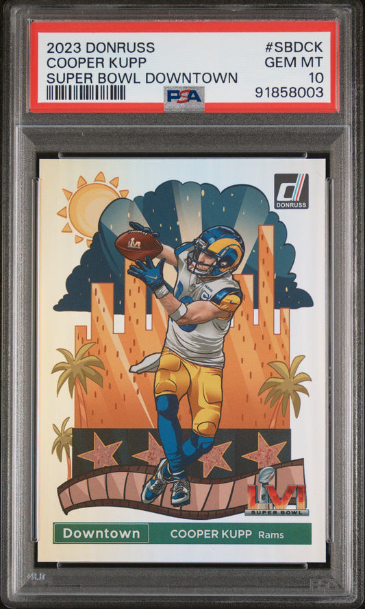 2023 Panini Donruss Super Bowl Downtown #SBDCK Cooper Kupp PSA 10