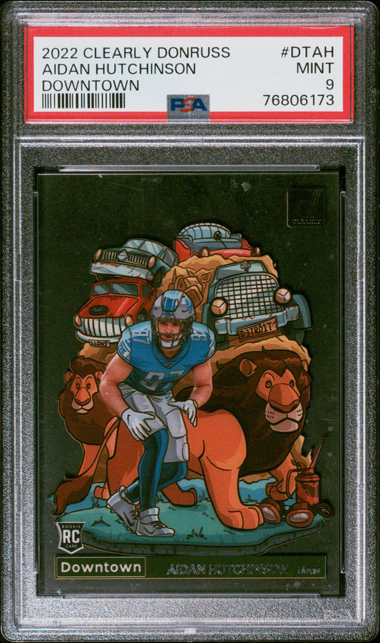 2022 Panini Clearly Donruss Downtown #DTAH Aidan Hutchinson Downtown PSA 9