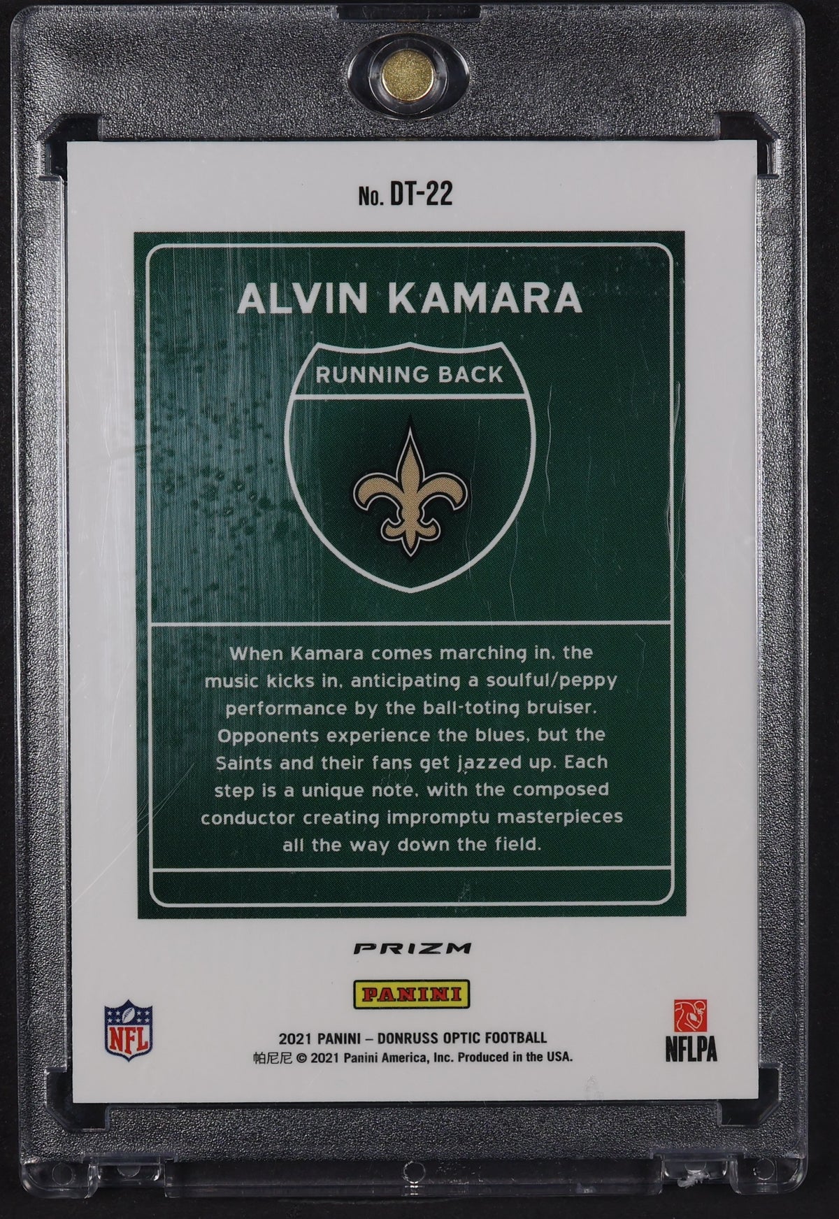 2021 Donruss Optic #DT-22 Alvin Kamara Downtown!