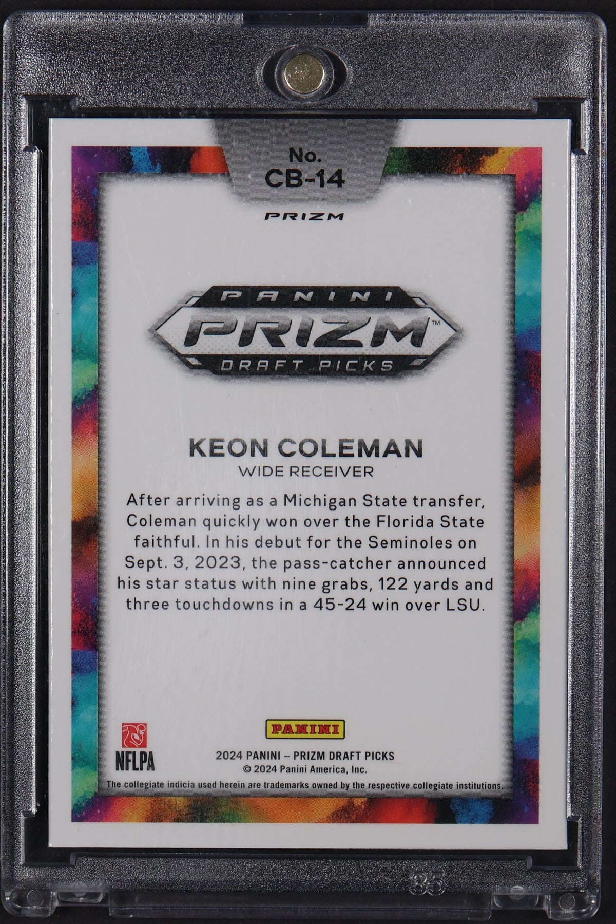 2024 Panini Prizm Draft Picks #CB-14 Keon Coleman Colorblast Black