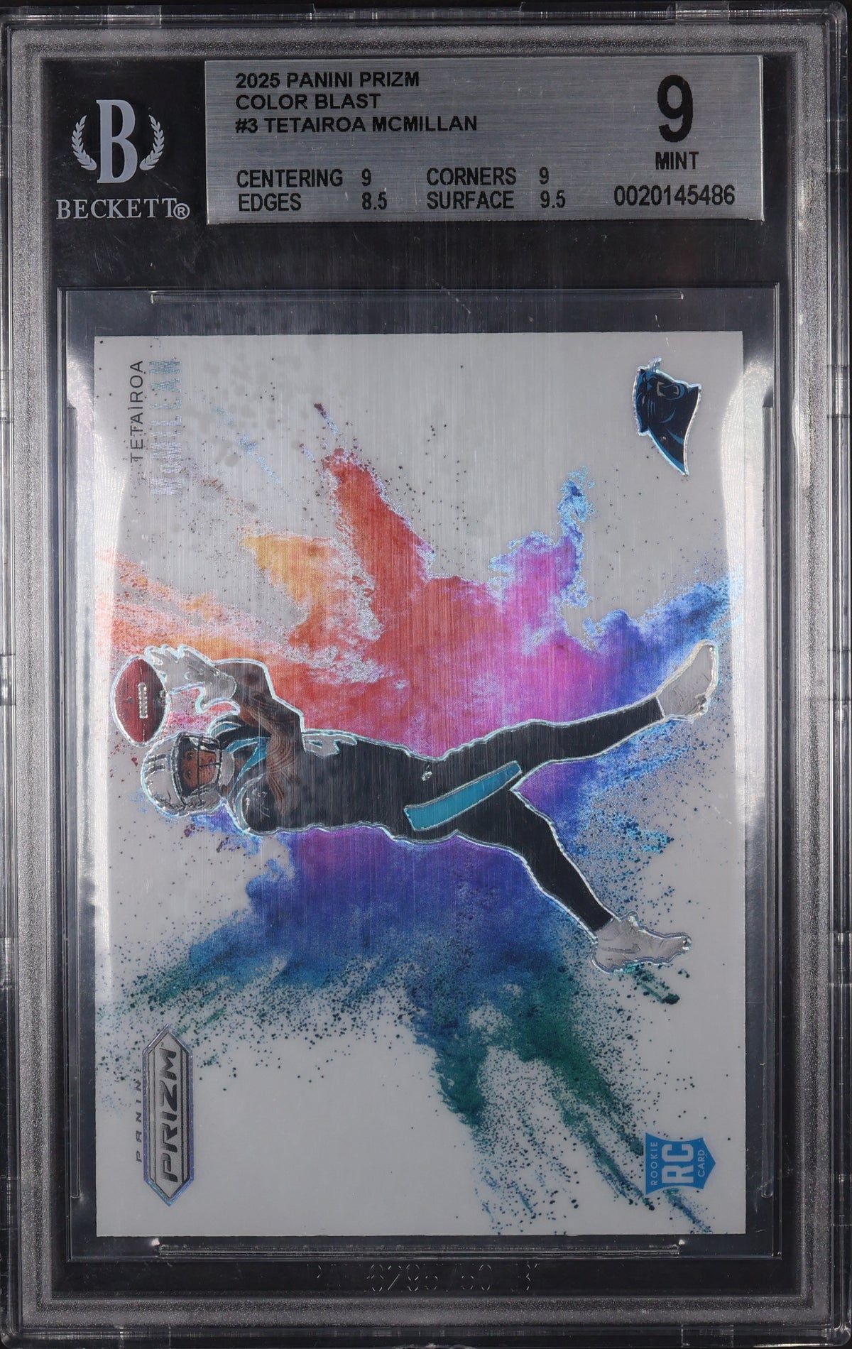 2025 Panini Prizm #3 Tetairoa McMillan Color Blast BGS 9