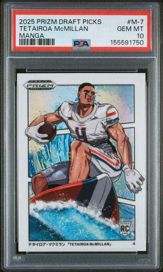 2025 Panini Prizm Draft Picks Manga #M-7 Tetairoa Mcmillan PSA 10