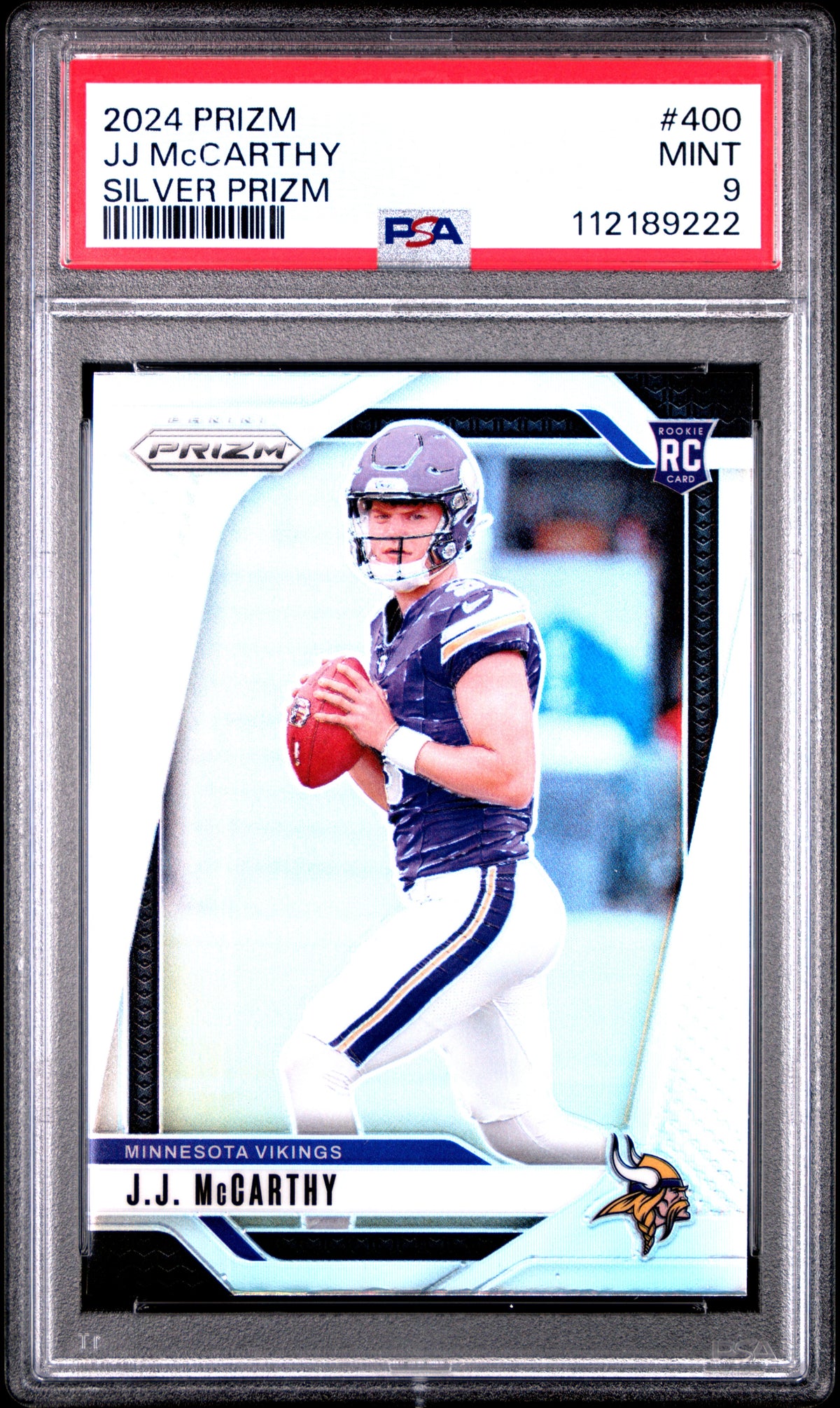 2024 Panini Prizm #400 Jj Mccarthy Silver Prizm PSA 9