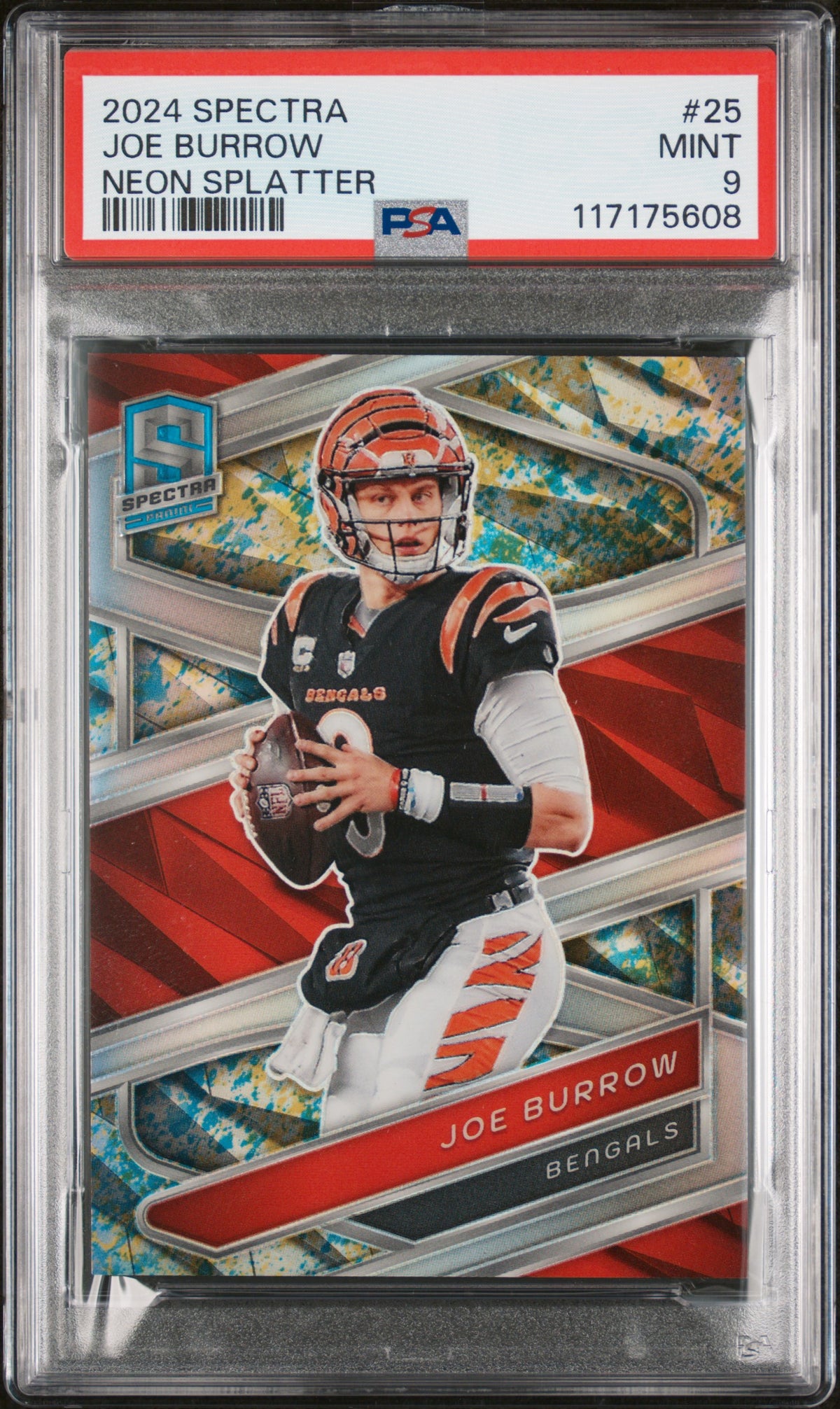 2024 Panini Spectra #25 Joe Burrow Neon Splatter PSA 9 #/8