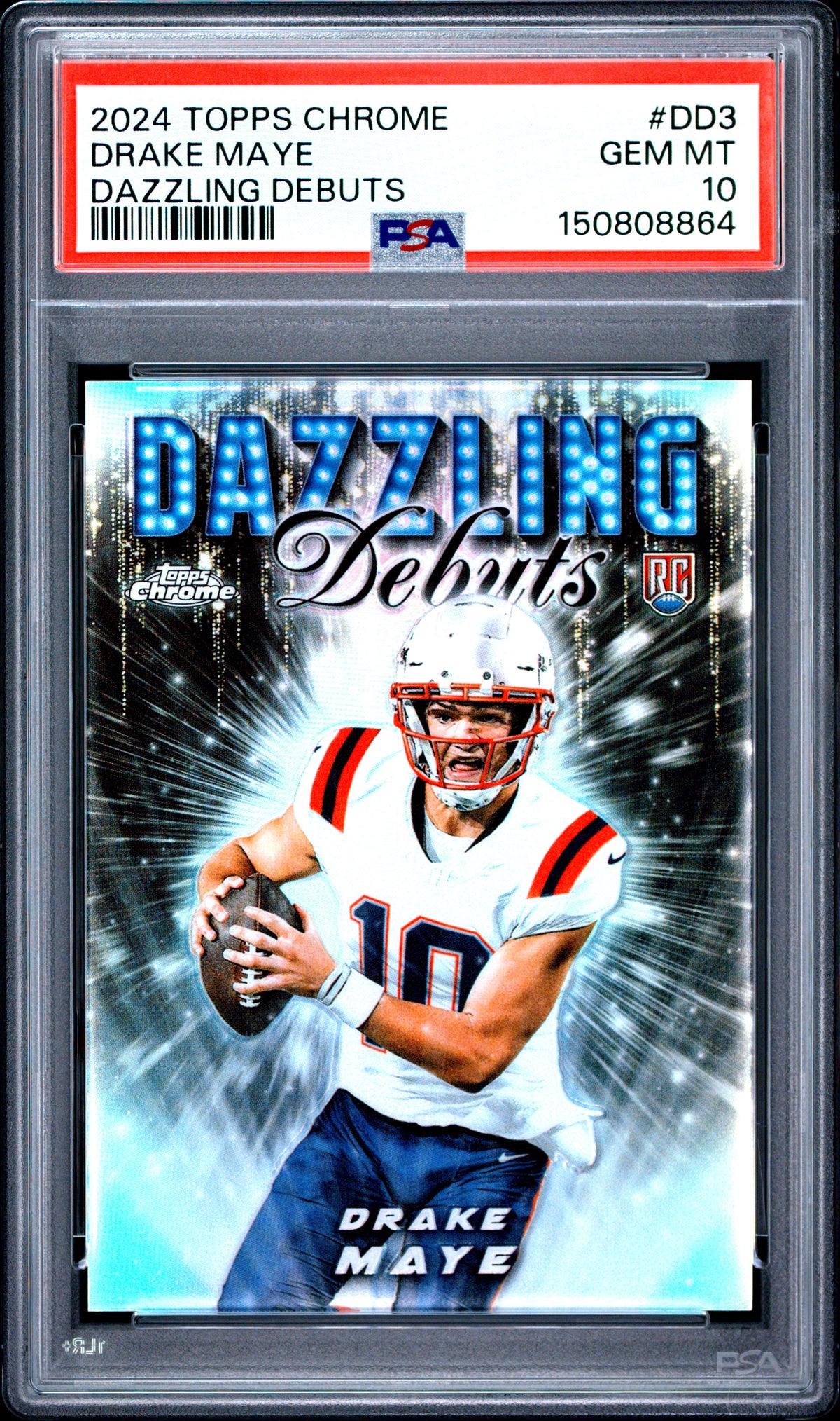 2024 Topps Chrome Dazzling Debuts #DD3 Drake Maye PSA 10