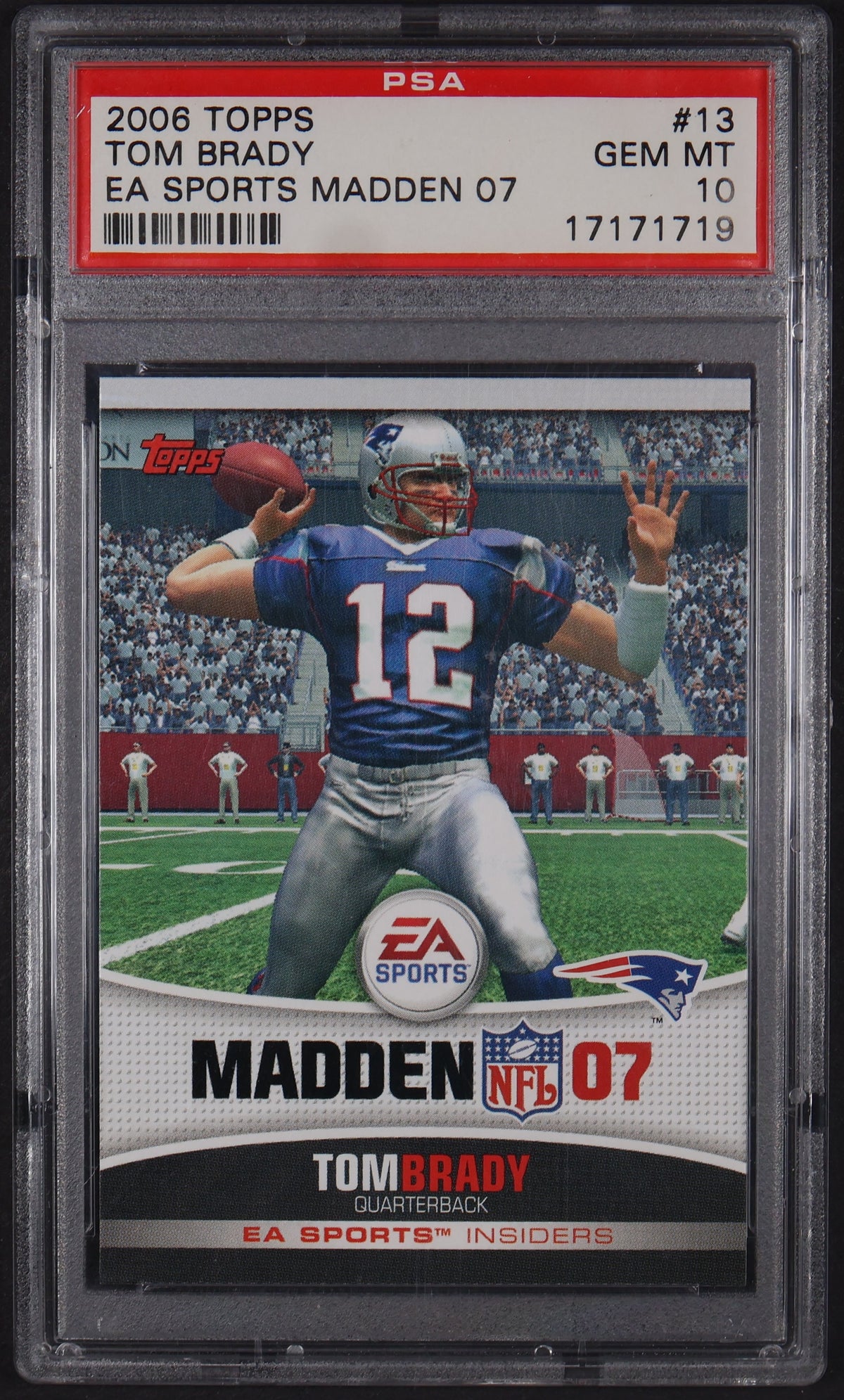 2006 Topps Ea Sports Madden 07 #13 Tom Brady Ea Sports Madden 07 PSA 10