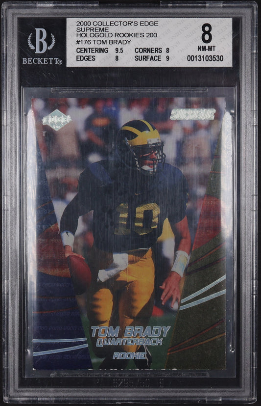 2000 Collector's Edge Supreme #176 Tom Brady BGS 8 #/200