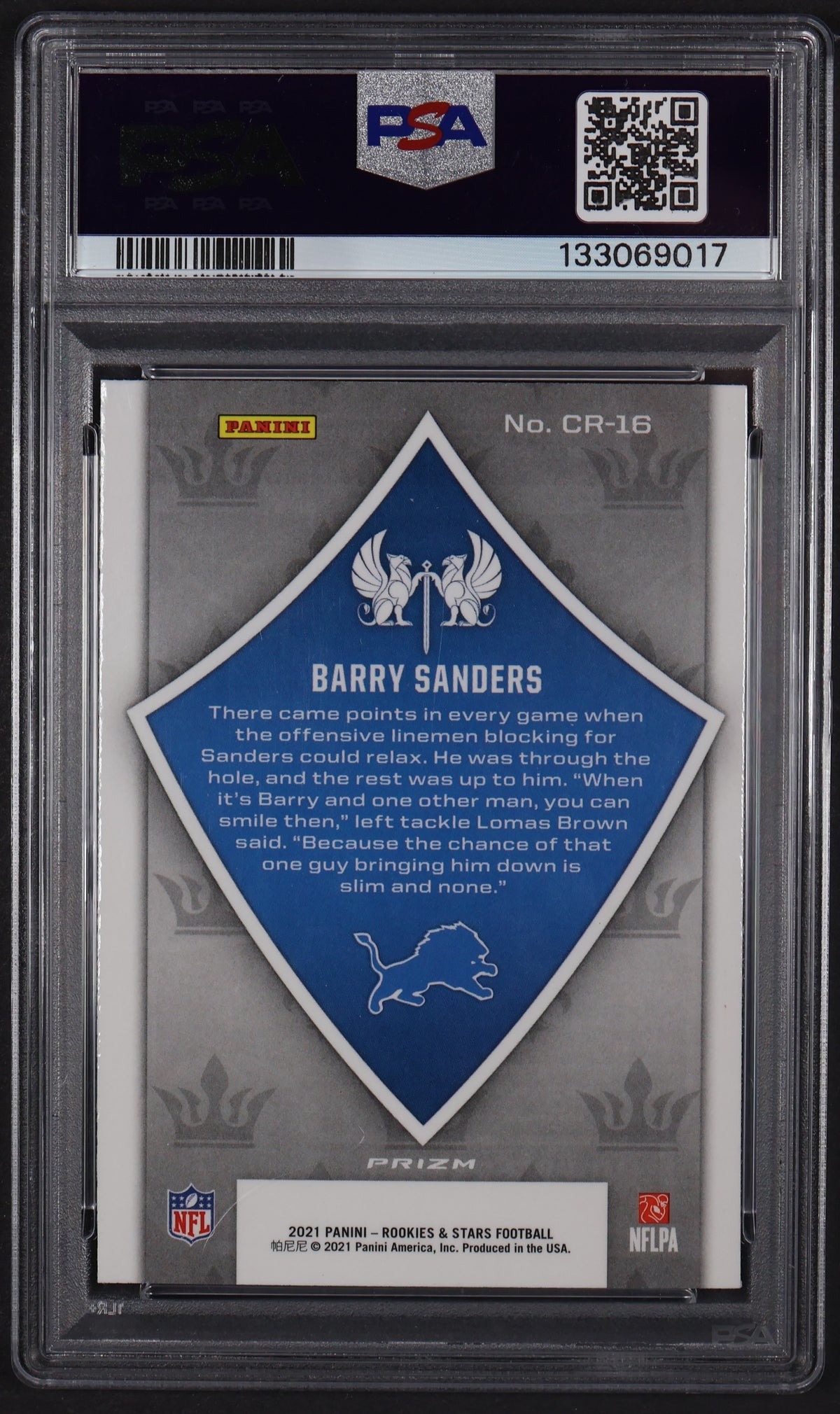 2021 Panini Rookies & Stars #CR-16 Barry Sanders Crusade Red Plaid PSA 8