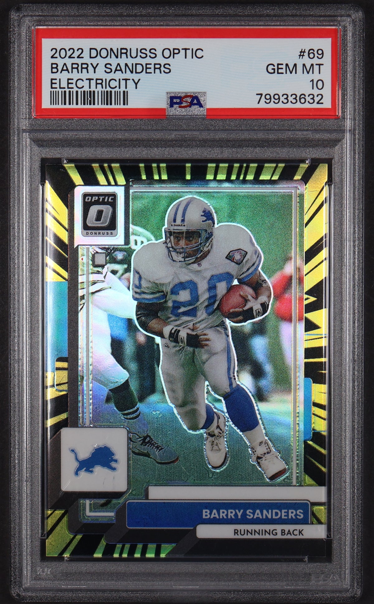 2022 Donruss Optic #69 Barry Sanders Electricity PSA 10 #/65