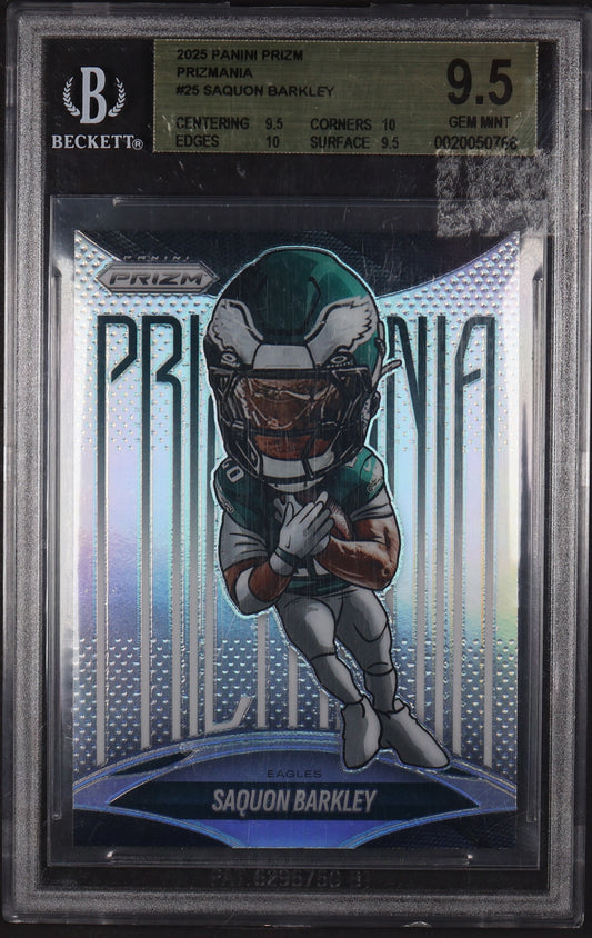 2025 Panini Prizm #25 Saquon Barkley Prizmania BGS 9.5