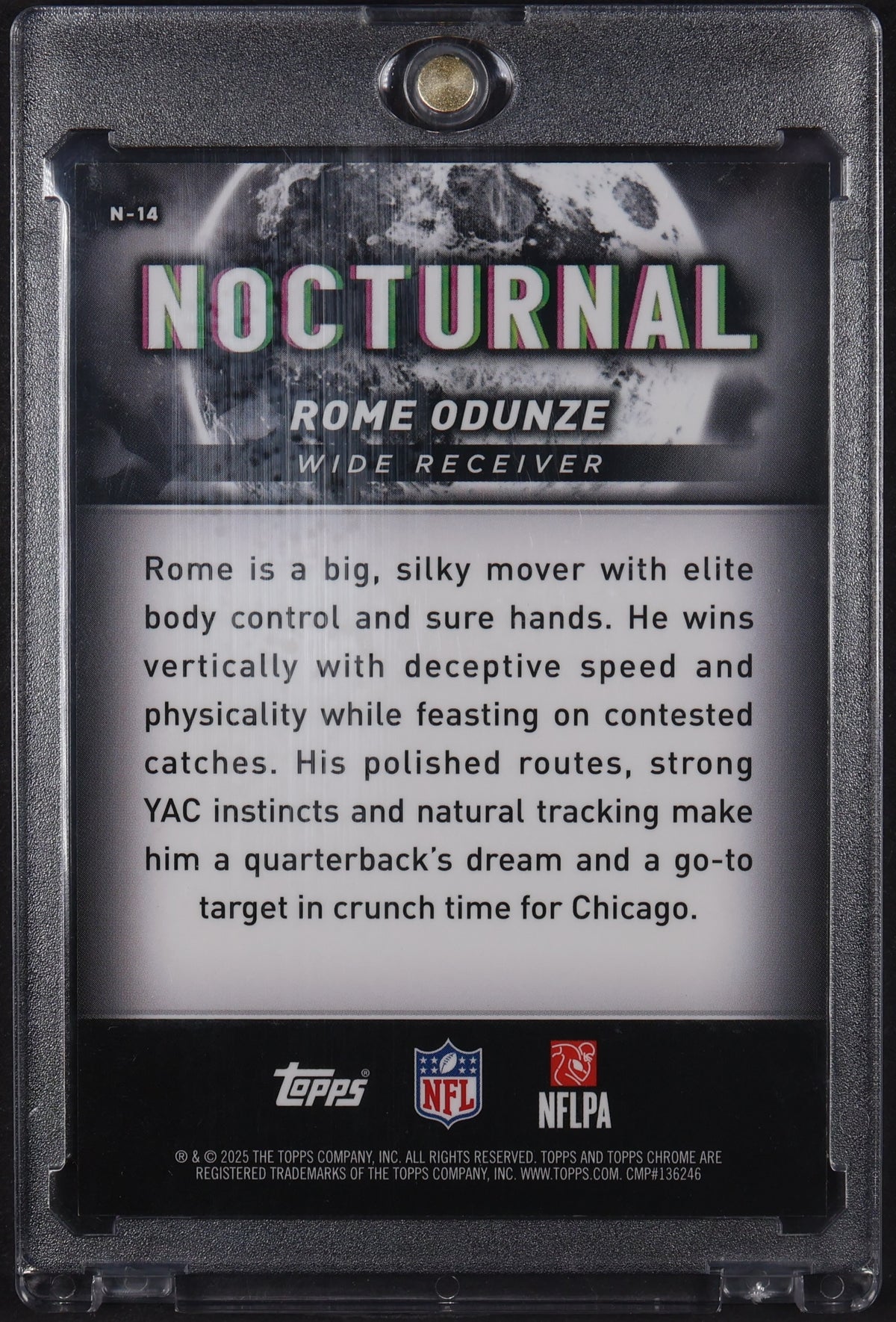 2025 Topps Chrome Black #N-14 Rome Odunze Nocturnal