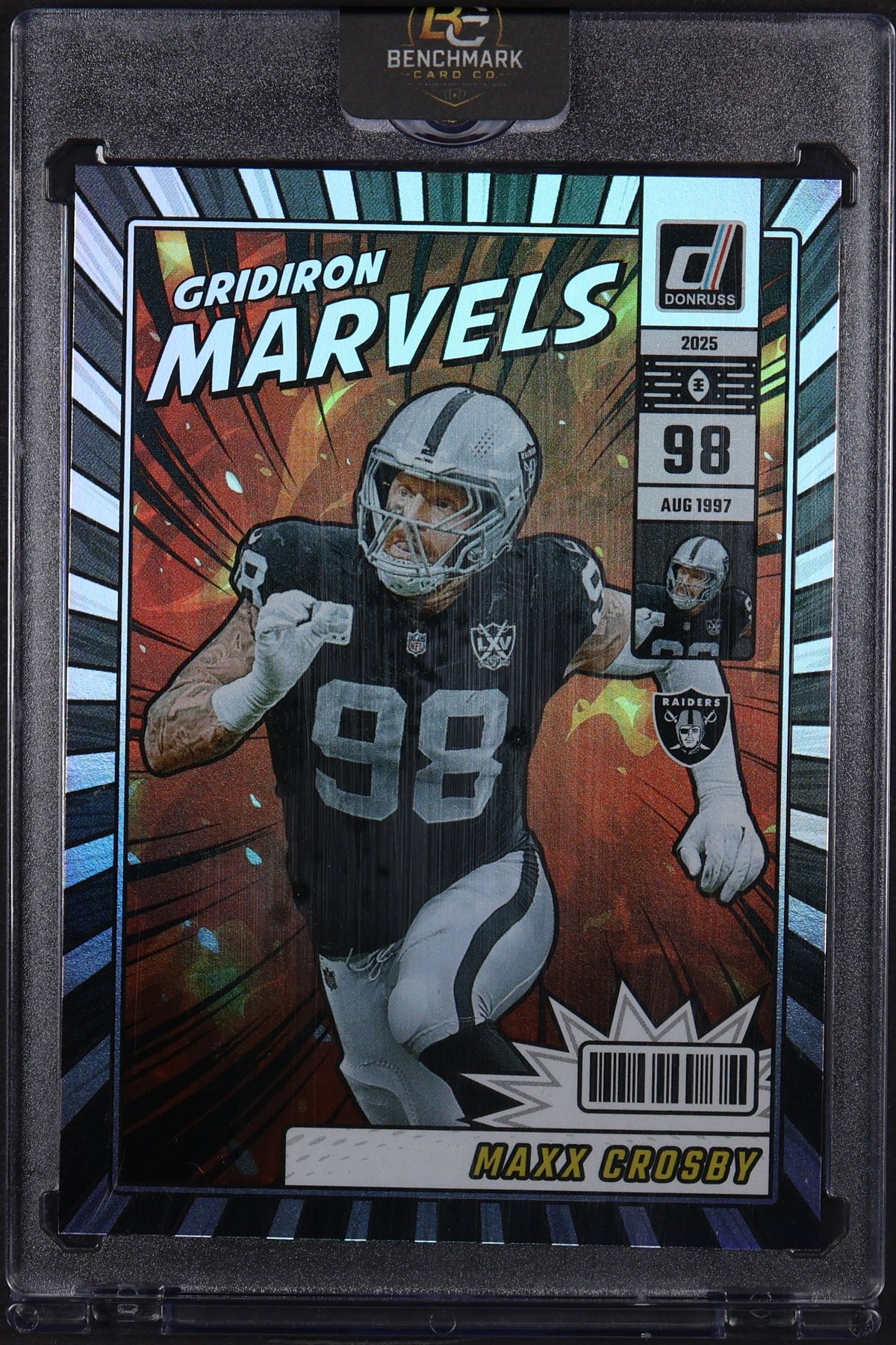 2025 Donruss #GM-MCY Maxx Crosby Gridiron Marvels