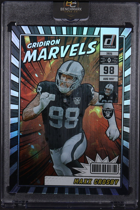 2025 Donruss #GM-MCY Maxx Crosby Gridiron Marvels