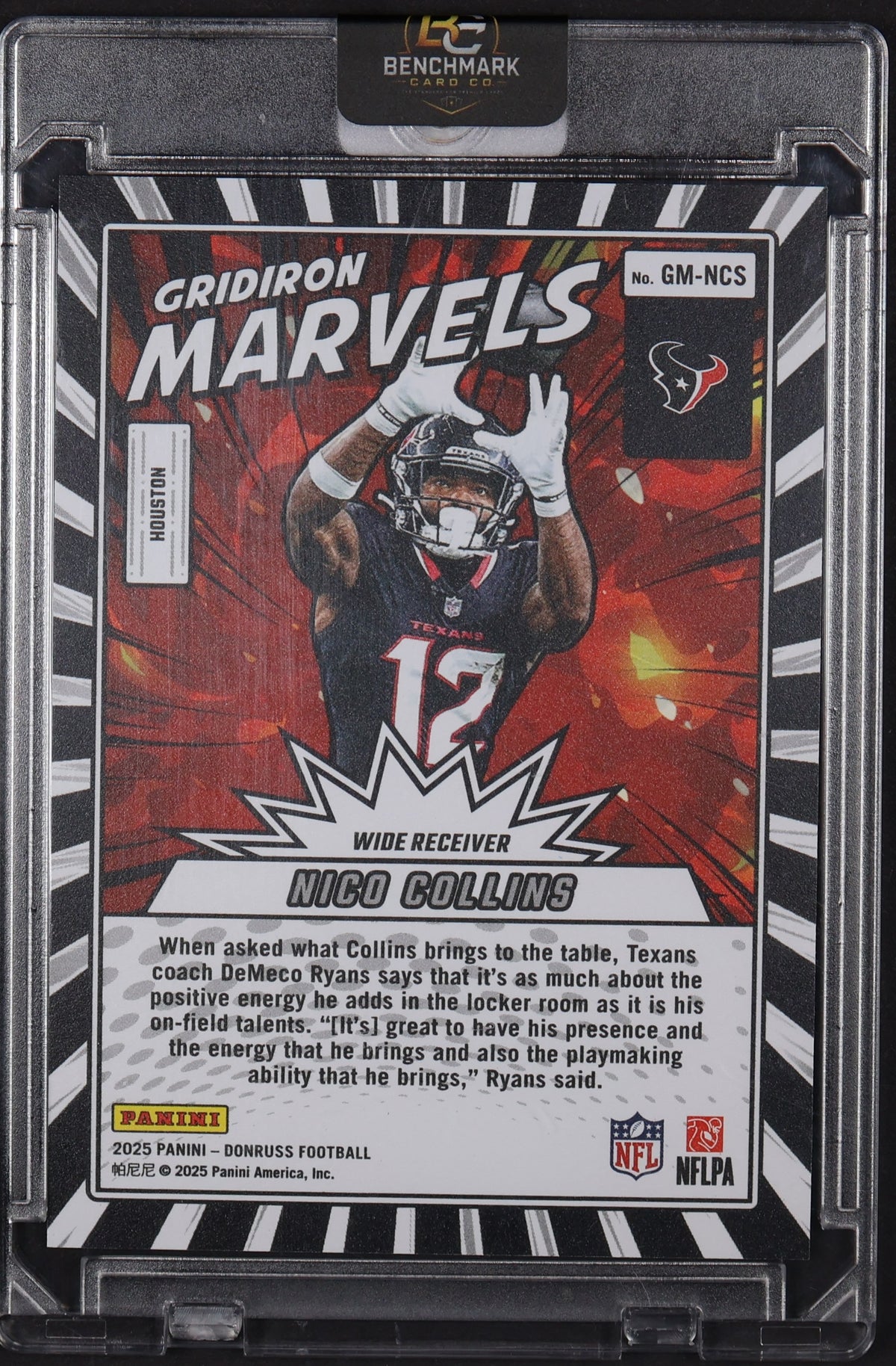 2025 Donruss #GM-NCS Nico Collins Gridiron Marvels