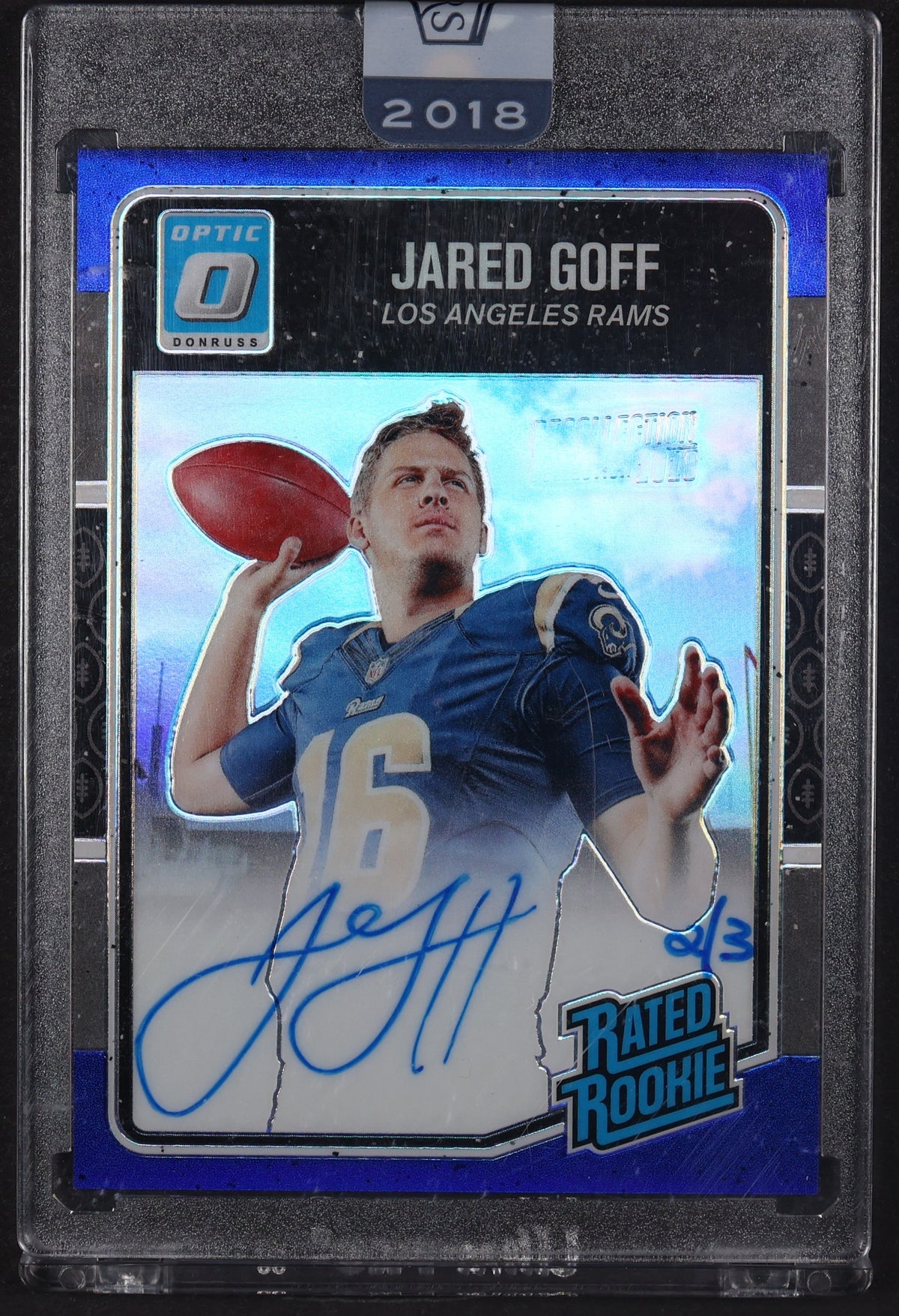 2016 Donruss Optic #172 Jared Goff Rated Rookies Blue Autograph  #/3