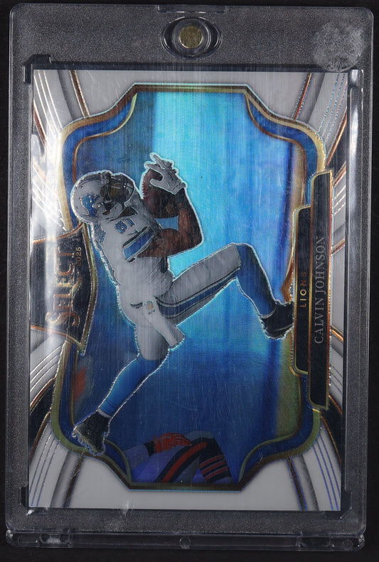 2025 Panini Select #499 Calvin Johnson White Prizm #/35