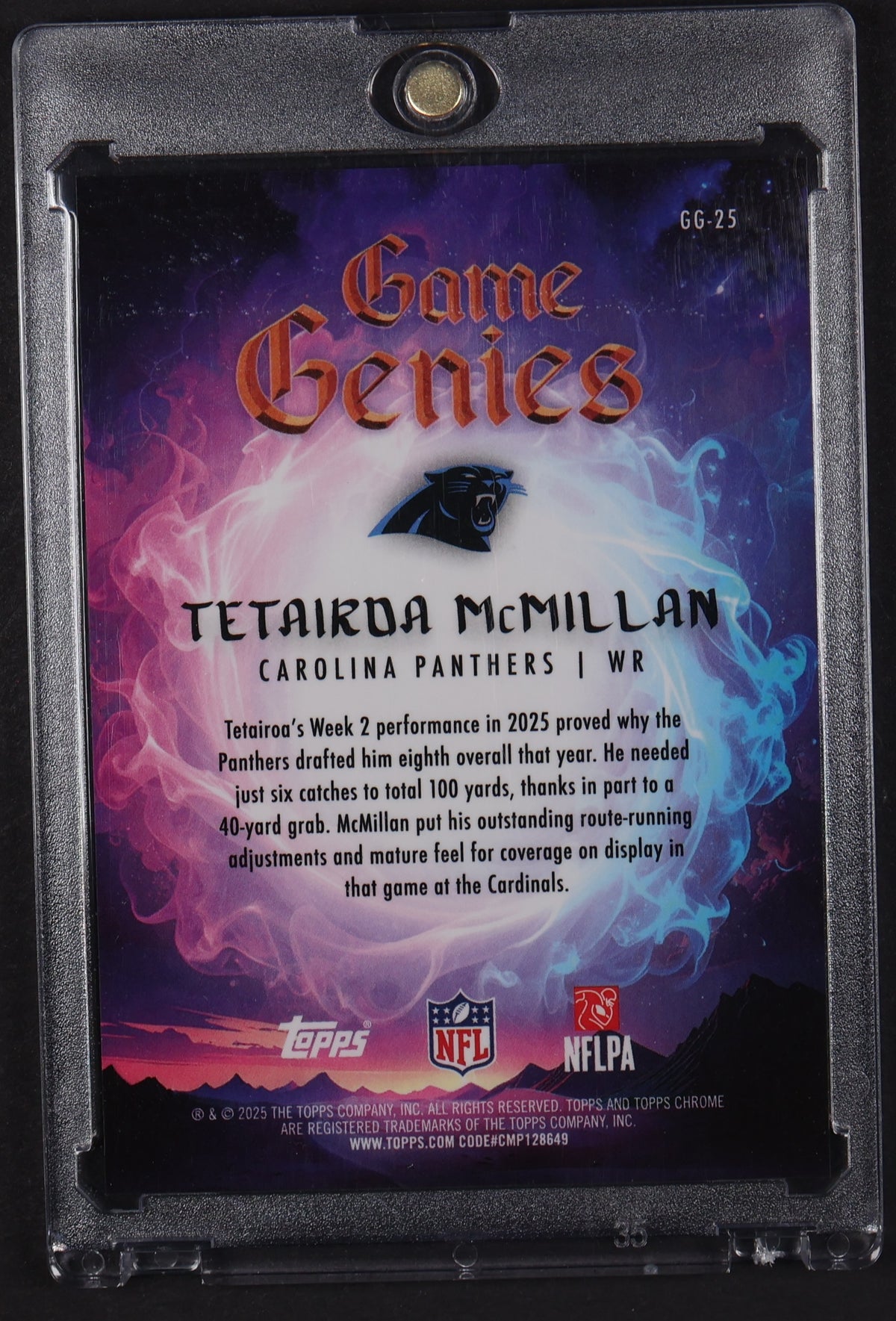 2025 Topps Chrome #GG-25 Tetairoa McMillan Game Genies