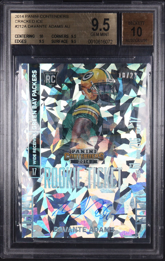 2014 Panini Contenders #212 Davante Adams Cracked Ice Ticket BGS 9.5 #/22