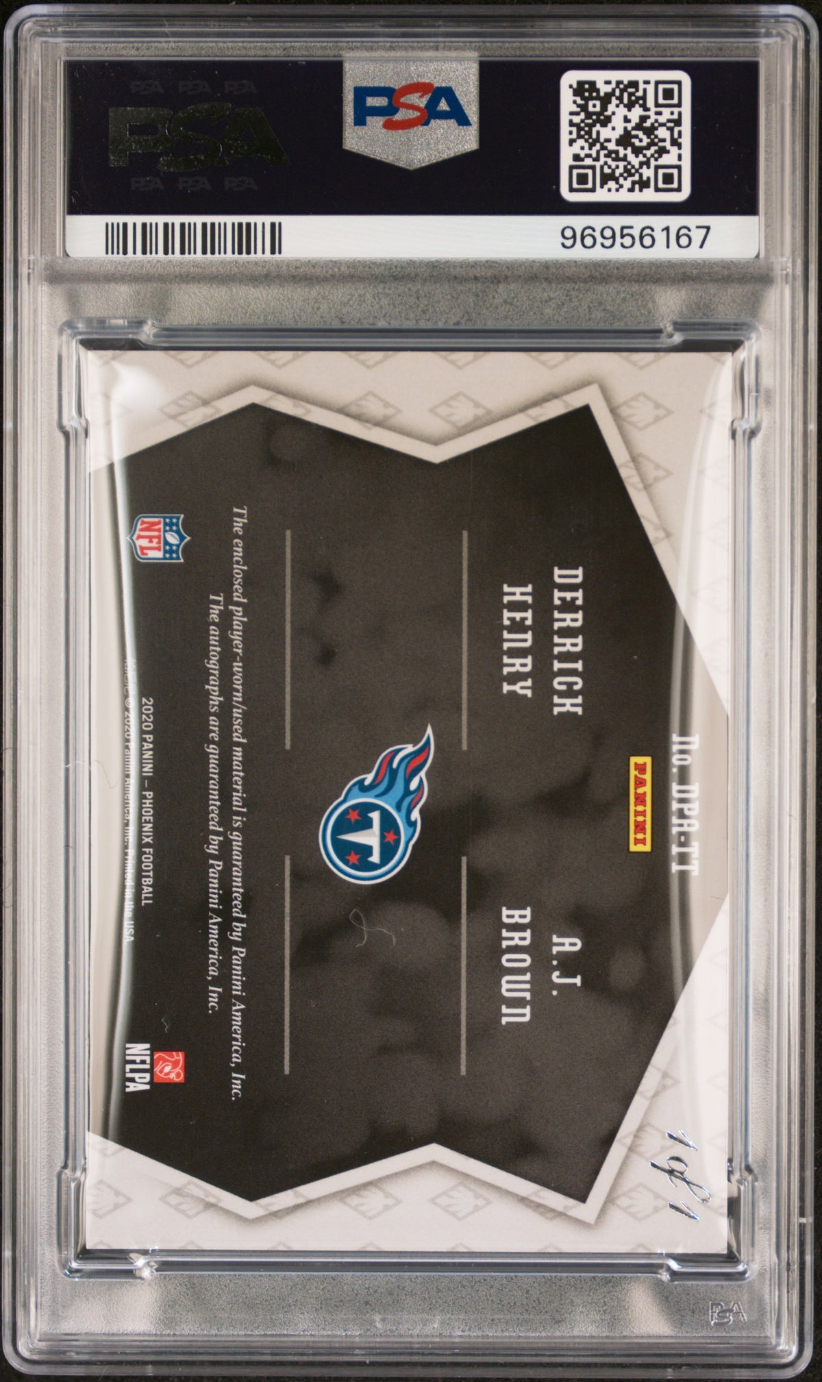2020 Panini Phoenix #DPA-TT Brown / Henry Dual Patch Auto Super Prime PSA 9 #/1
