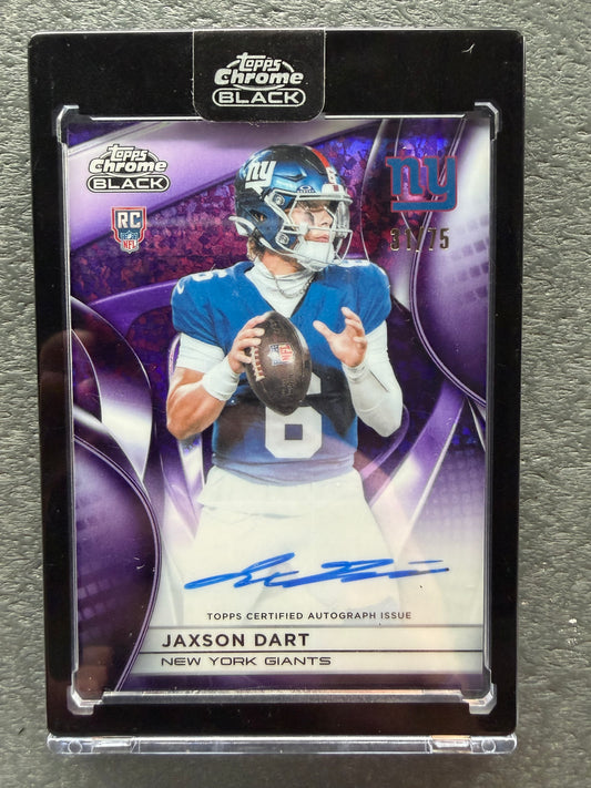 Jaxson Dart — Topps Chrome Black Rookie Auto /75
